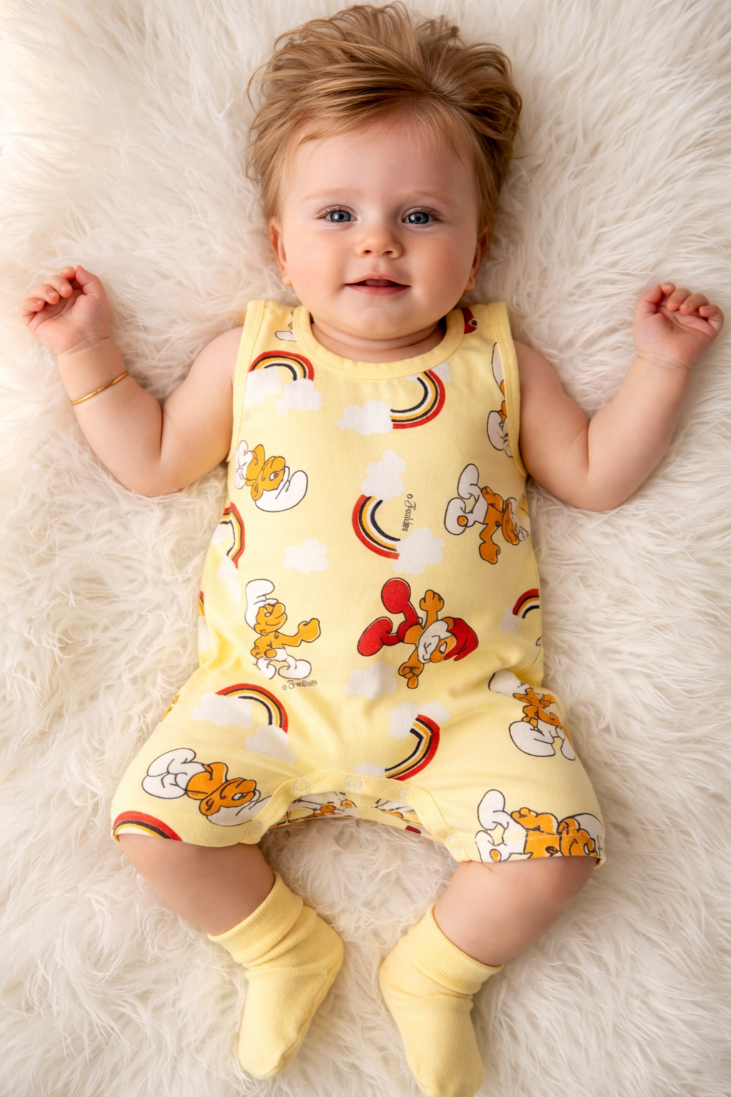 Cute Yellow Baby Romper for Newborn (0–12 Months)