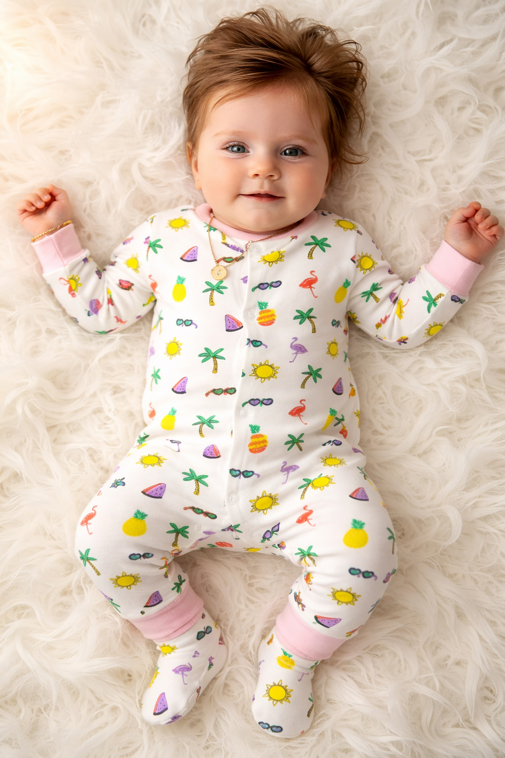 Baby Full Sleeve Cotton Romper with Cute Print (0–12 Months)