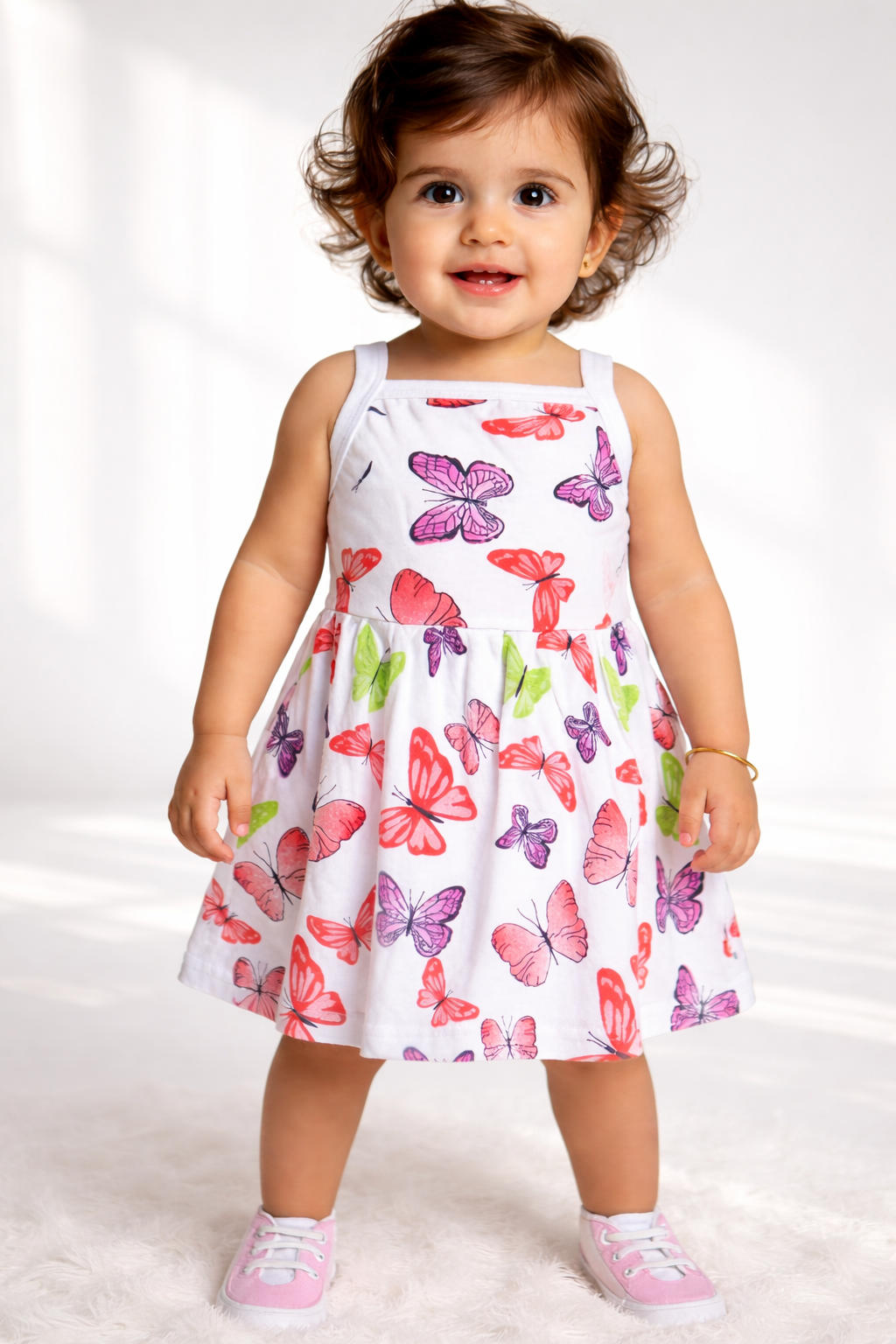Butterfly Print Baby Girl Dress – Cute Summer Cotton Dress for Toddlers