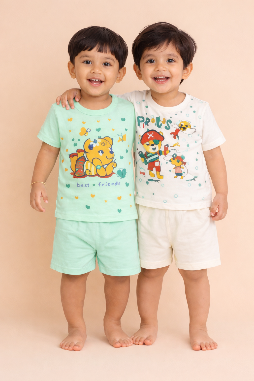 Combo of 2 – 100% Cotton Baby(Boy) Clothing Co-Ord Sets