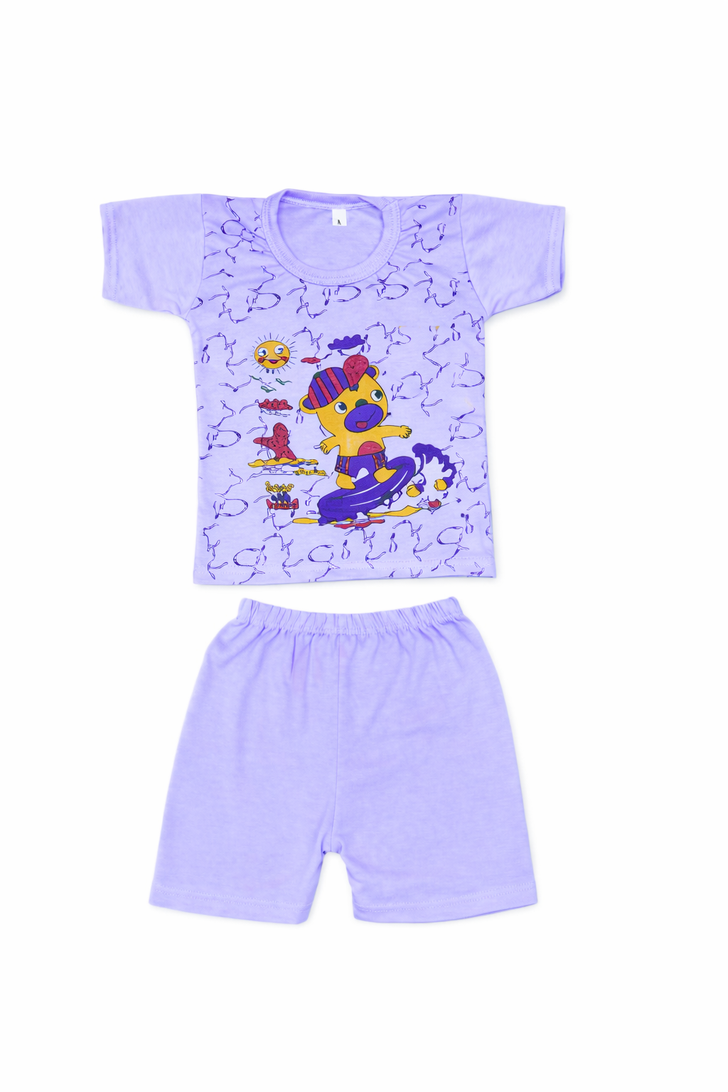 Baby(Boy) Clothing Set – 100% Cotton Purple T-Shirt & Shorts Co-Ord Sets