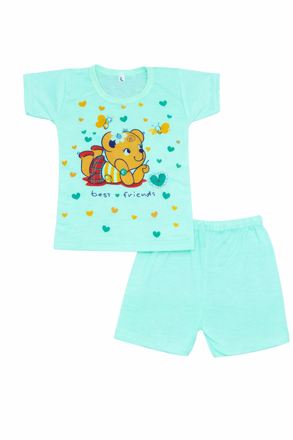 Baby(Boy) Clothing Set – 100% Cotton Green T-Shirt & Shorts Co-Ord Sets