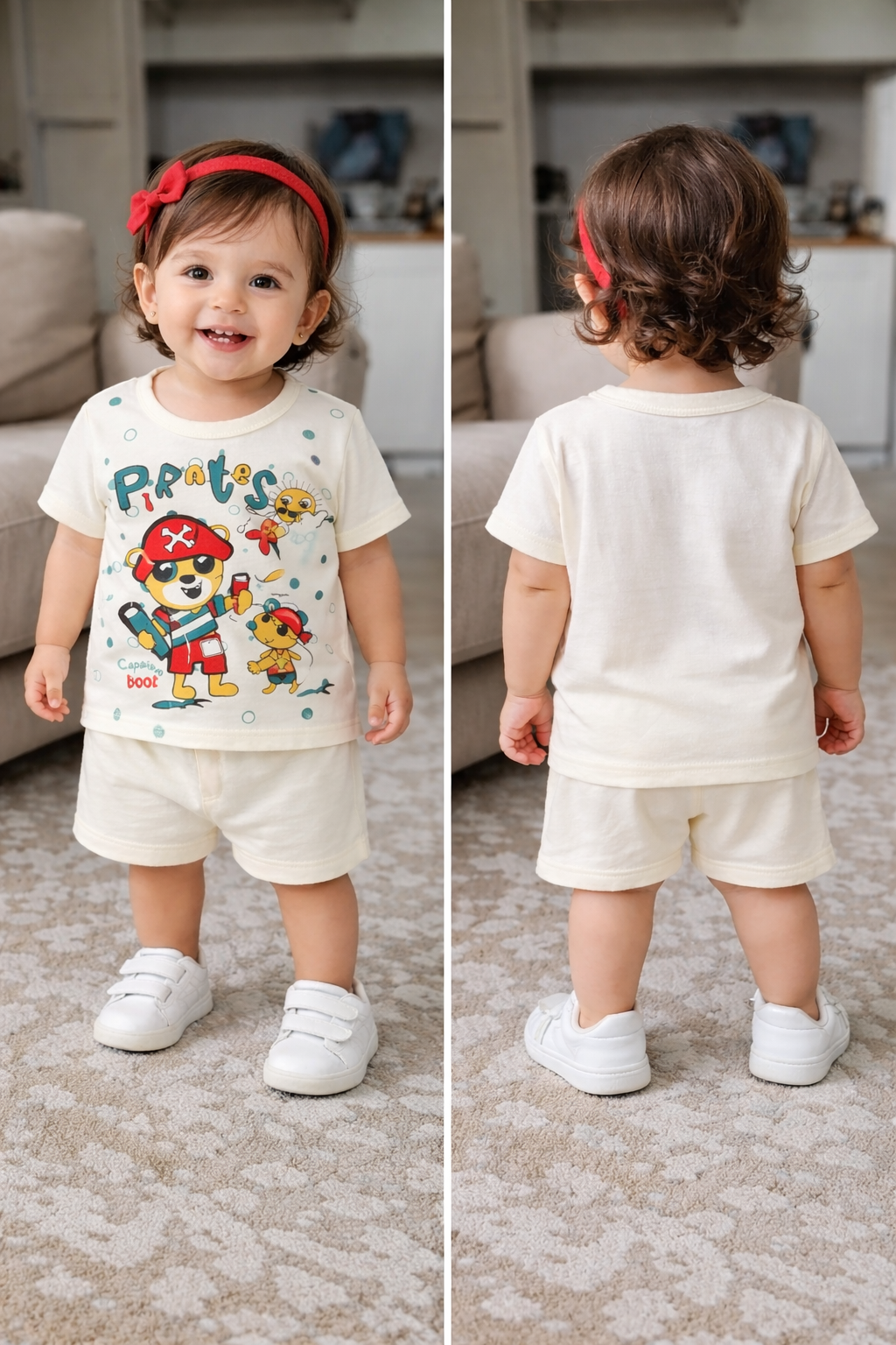 Baby(Girl) Clothing Set – 100% Cotton Skin T-Shirt & Shorts Co-Ord Sets