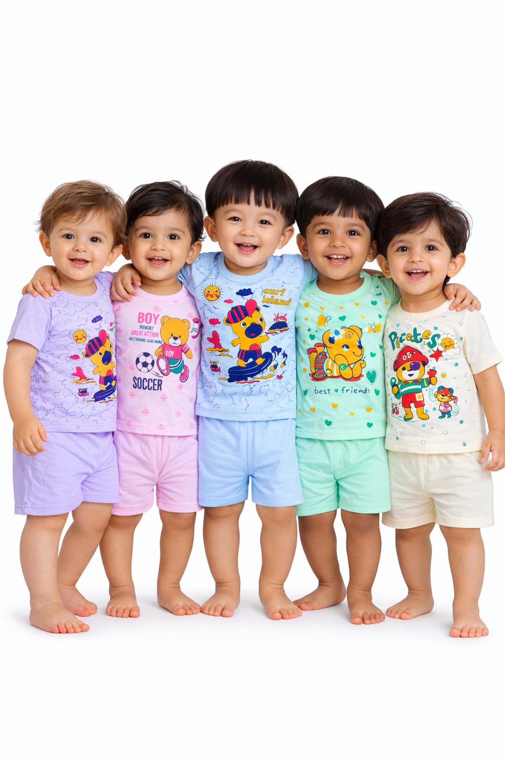 Combo of 5 – 100% Cotton Baby(Boy) Clothing Co-Ord Sets