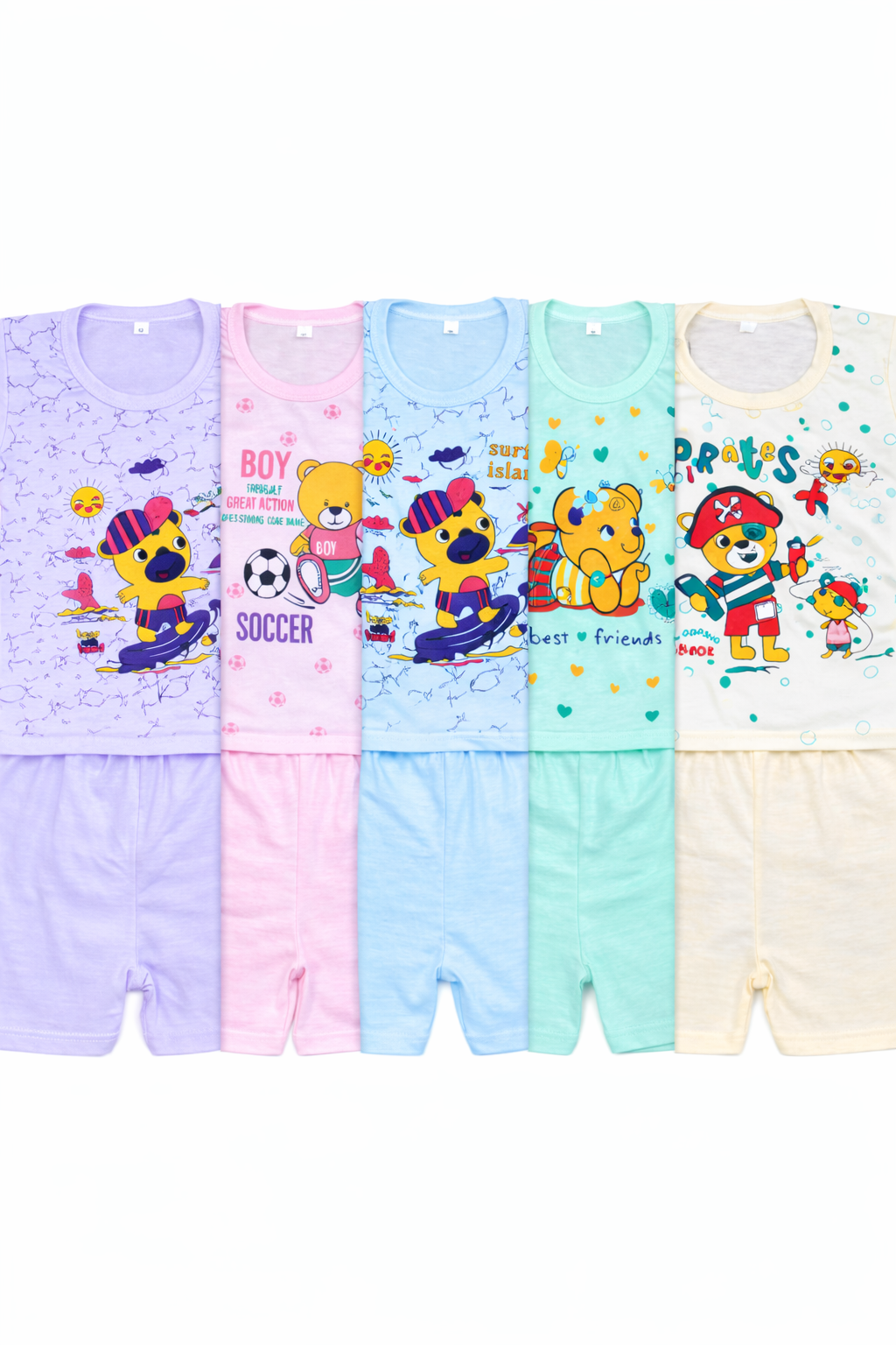 Combo of 5 – 100% Cotton Baby(Boy) Clothing Co-Ord Sets