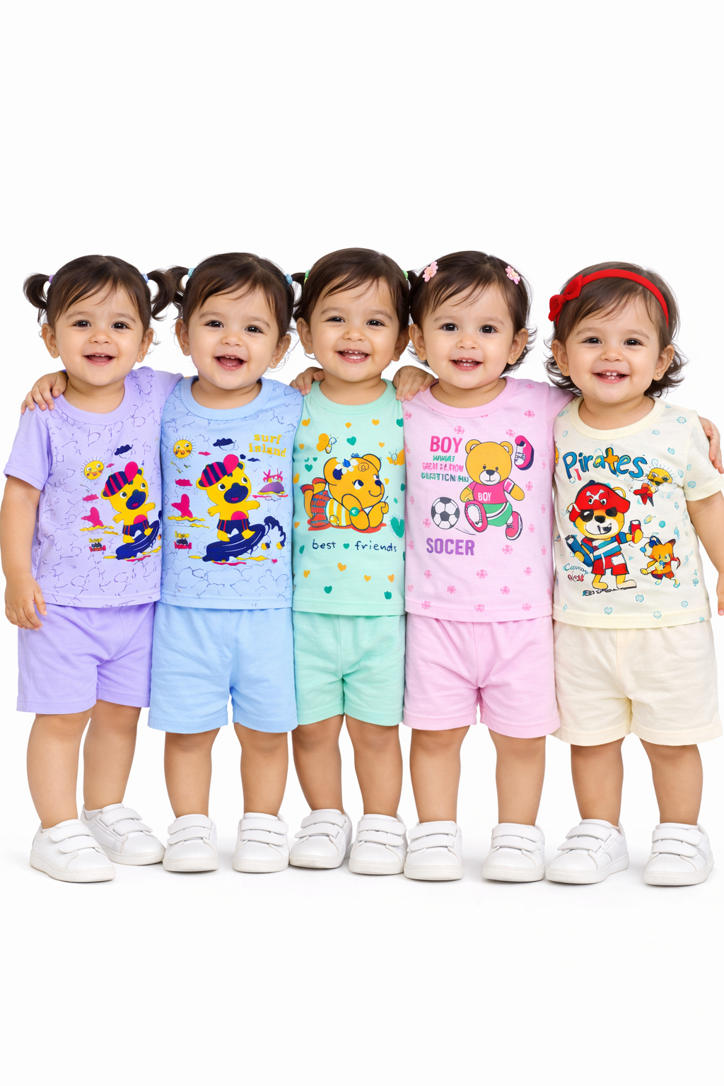 Combo of 5 – 100% Cotton Baby(Girl) Clothing Co-Ord Sets