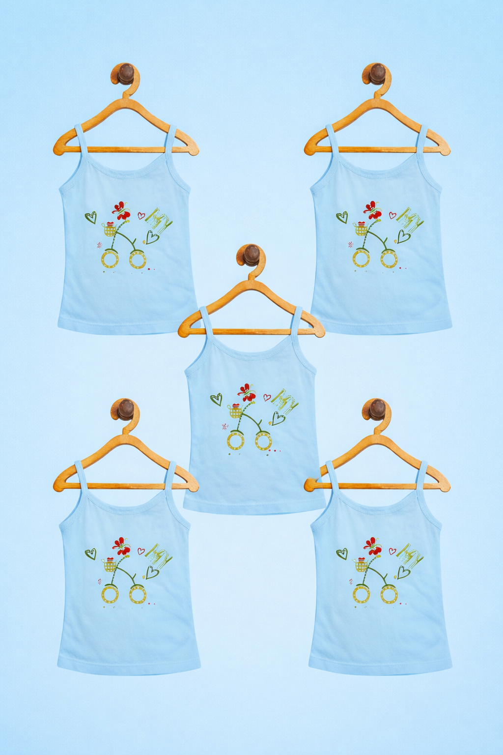 5-Combo Baby(Girl) Cotton Sleeveless Tank Top