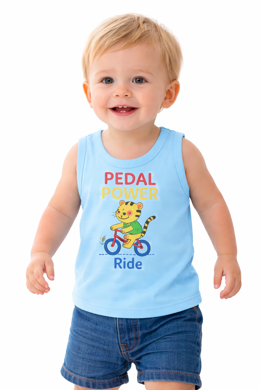 5-Combo Baby (Boy) Sleeveless Cotton Vest – Pedal Power Print